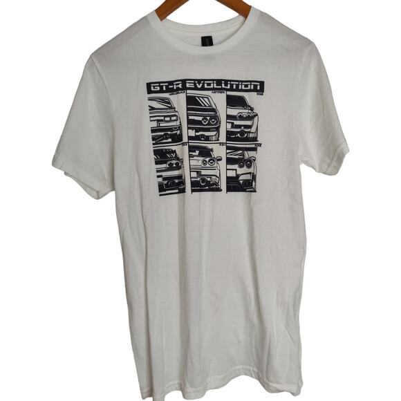 GTR Evolution graphic T-shirt JDM Japanese Sports Cars black white - Picture 1 of 7